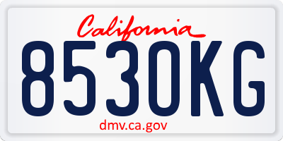 CA license plate 853OKG