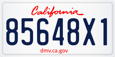 CA license plate 85648X1