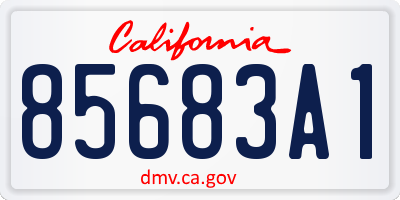 CA license plate 85683A1