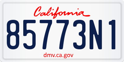 CA license plate 85773N1