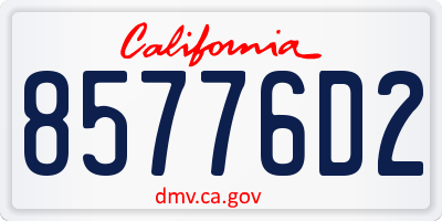 CA license plate 85776D2