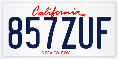 CA license plate 857ZUF