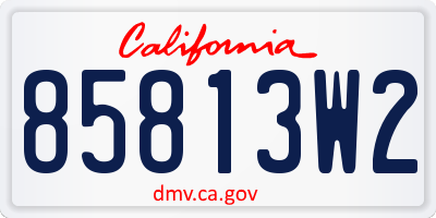 CA license plate 85813W2