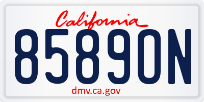 CA license plate 8589ON