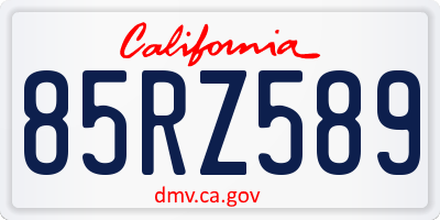 CA license plate 85RZ589