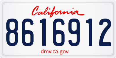 CA license plate 8616912