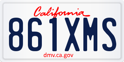 CA license plate 861XMS