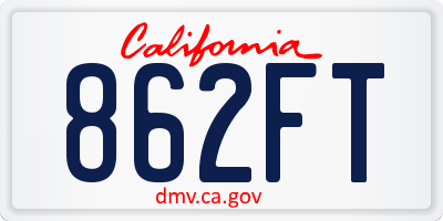 CA license plate 862FT