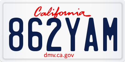 CA license plate 862YAM