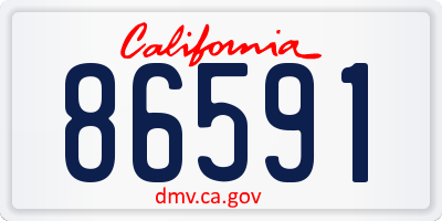 CA license plate 86591