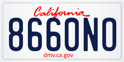 CA license plate 8660NO