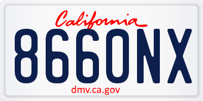 CA license plate 8660NX