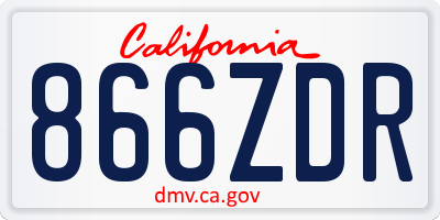 CA license plate 866ZDR