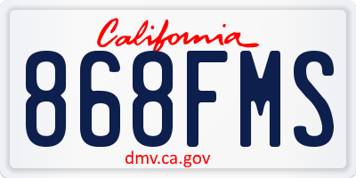 CA license plate 868FMS