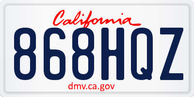 CA license plate 868HQZ