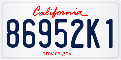 CA license plate 86952K1