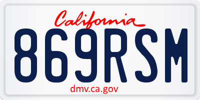 CA license plate 869RSM