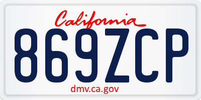 CA license plate 869ZCP