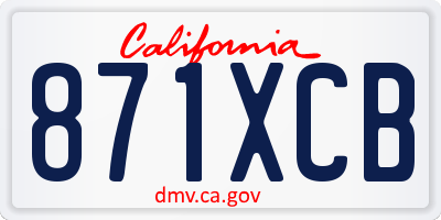 CA license plate 871XCB