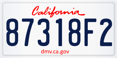 CA license plate 87318F2