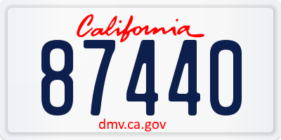 CA license plate 87440