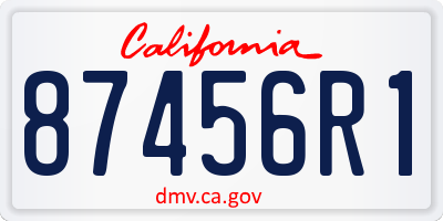 CA license plate 87456R1