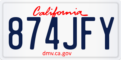 CA license plate 874JFY