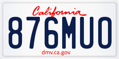 CA license plate 876MUO