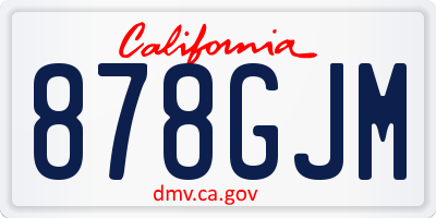 CA license plate 878GJM