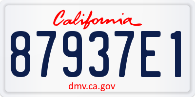 CA license plate 87937E1