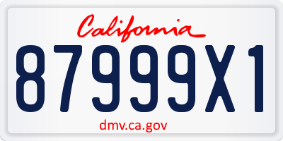 CA license plate 87999X1