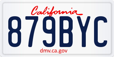 CA license plate 879BYC