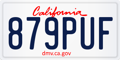 CA license plate 879PUF