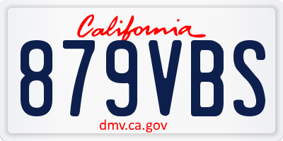 CA license plate 879VBS