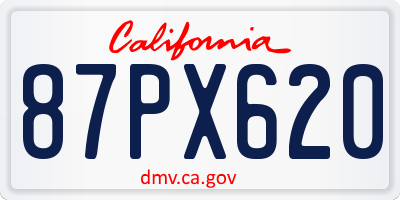 CA license plate 87PX620