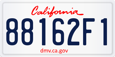 CA license plate 88162F1