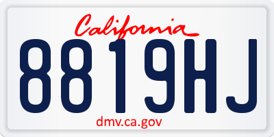 CA license plate 8819HJ