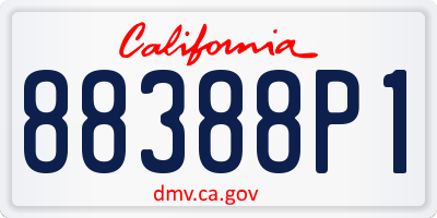 CA license plate 88388P1