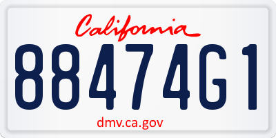 CA license plate 88474G1