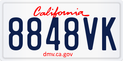 CA license plate 8848VK