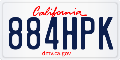 CA license plate 884HPK