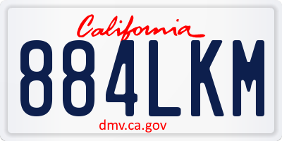 CA license plate 884LKM