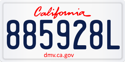 CA license plate 885928L