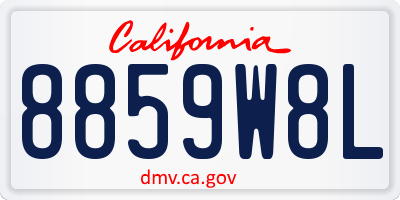 CA license plate 8859W8L