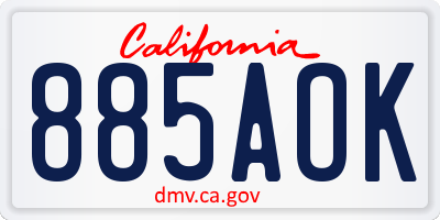 CA license plate 885AOK