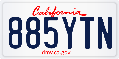 CA license plate 885YTN