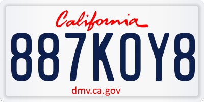 CA license plate 887KOY8