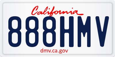 CA license plate 888HMV