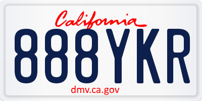 CA license plate 888YKR