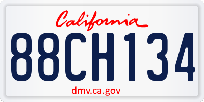 CA license plate 88CH134